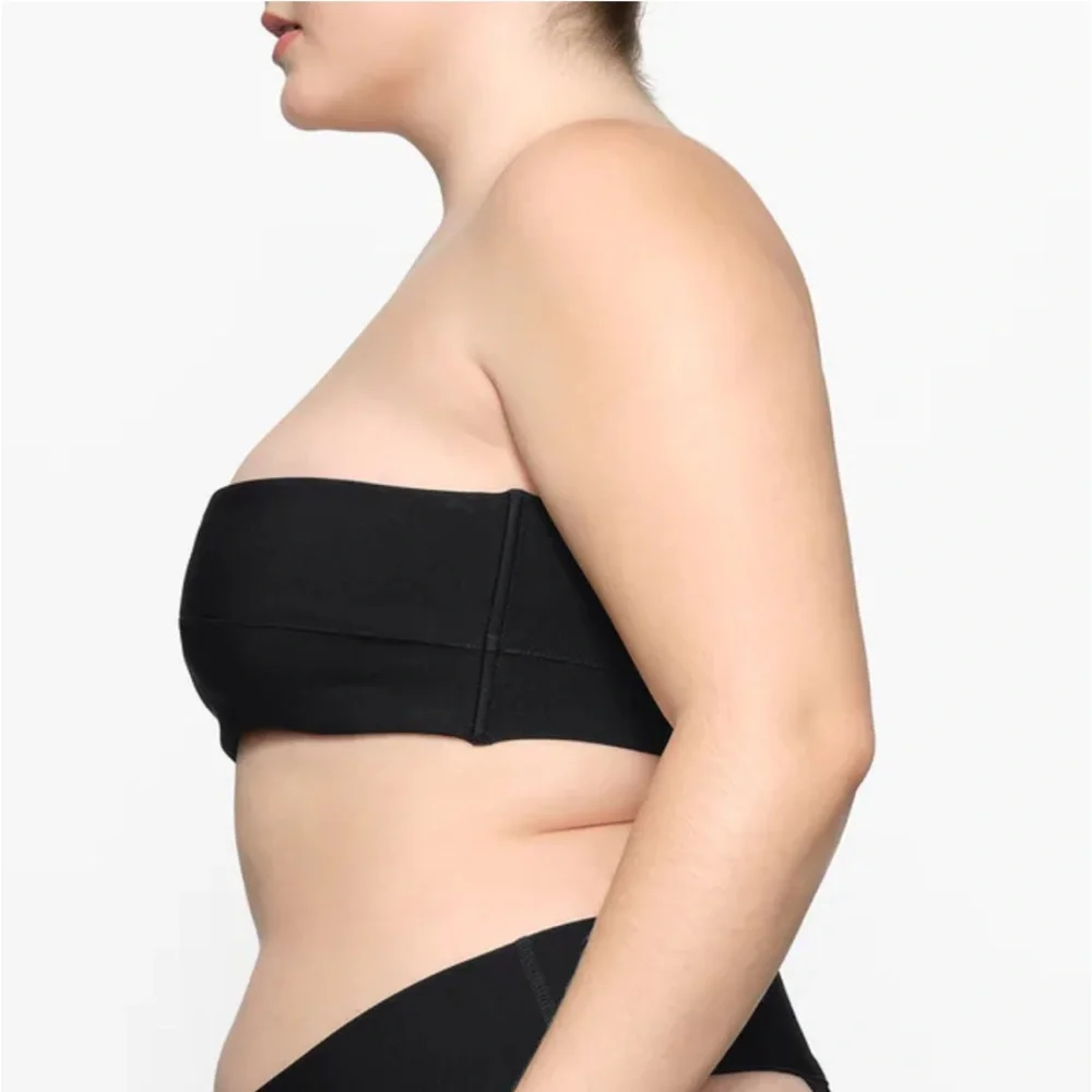 🖤SKIMS KNIT SWIM BEACHWEAR BANDEAU STRAPLESS BIKINI TOP ONYX 2X